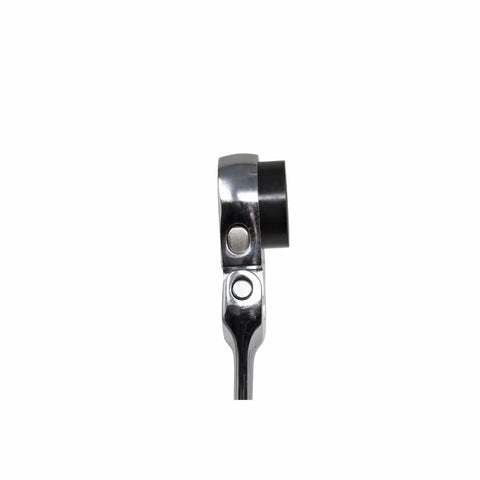 Side view of 120 Tooth Ratcheting Wrench Set with Extra Long Flexible Design and 180 Degree Rotating Heads on Both Ends Spline Plus Gear