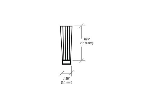 Vanguard Security Astragal Replacement Pile Weatherstrip 0.625 Inch Backing Strip For Doors Durable Polypropylene diagram