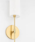 Olivia Wall Sconce In Aged Brass Finish, 4.75 Inch Wide By 18.75 Inch High, Modern Rustic Hallway And Living Room Lighting Fixture