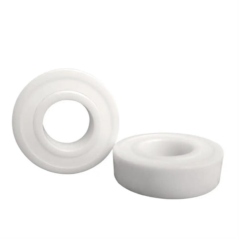 Full Ceramic Zirconia Double Sealed Ball Bearing 6800 10x19x5mm, two white ceramic bearings for bike wheel bushings.