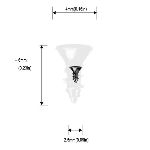 Sweet Little Flathead Phillips Wood Screws With Antiqued Black Finish For No Sweat Assembly On Lumber Garden Gear And Diy Crafts Comes Ready With One Hundred Pieces dimensions labeled 6mm length 2.5mm thread