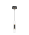 Sleek Dimmable LED Mini Pendant Light Set For Kitchen Island And Bar Black And Gold Finish pendant with adjustable height