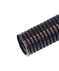 Heavy Duty 9/16 Inch Non Slit Wire Loom Flexible Conduit Tubing 1000 Ft Roll showing smooth black nylon exterior.