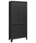 Built Tough Industrial Steel Book Cabinet With Shelves And Doors In Anthracite Finish For Home Or Office, front view.