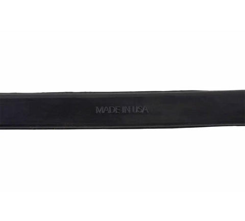 Close-up of 21 Inch EPDM Tarp Bungee Straps with 'Made in USA' marking, part of 50 Pack Heavy Duty Weather Resistant Set.