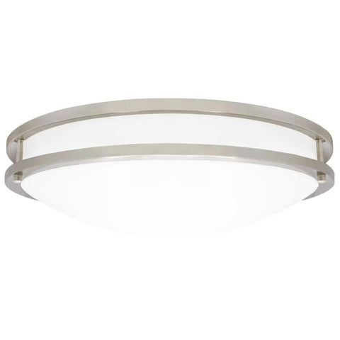 18 Inch LED Flush Mount Ceiling Light in Satin Nickel, Round Fixture, 2000 Lumens, Color Temperature Selectable 2700K To 5000K, Dimmable
