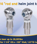3/4 Heim Joints Rod End Kit with Right and Left Hand Threads, 0.75 Chromoly Suspension and Steering Set with adapters