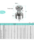 Diagram of 3Pcs Cam Follower Track Runner Bearings CF16/KRV35 X Needle Roller Stud Track Bearing, 35mm roller diameter, with table.