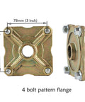 4 bolt pattern flange for 1" Steel Live Axle with 18x9.5-8 Tubeless Wheels Tires Rim and Chain Sprocket Brake Master Cylinder