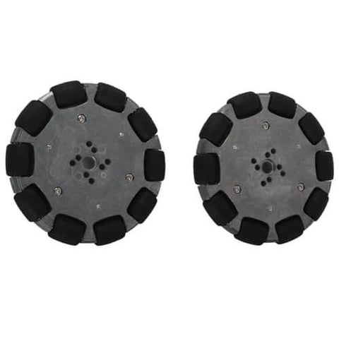 2pcs 4 Inch Omnidirectional Wheels for Robots, Industrial Omni Directional Wheels with Metal Hub and Rubber Rollers, 360 Degree Maneuverability