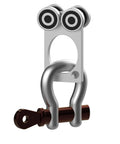 4 Wheel Trolley Assembly Rollers with Sealed Bearings for 1-5/8 Inch Strut Channel, heavy duty steel hoist trolley close-up