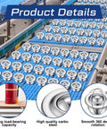 40 Pcs 5/8 Inch Roller Ball Transfer Bearings Carbon Steel Casters with 360 Degree Rotation on conveyor table