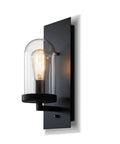 Premium Sleek Rustic Wall Sconce Lighting Fixture Featuring Solid Wood Base And Rustproof Wrought Iron Shade, E27 bulb ready.
