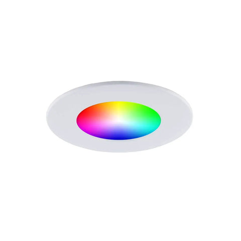 Slim Disk Colors Smart Home WiFi RGB LED Recessed Fixture Kit 4 Pack With Tunable White And Color Dimmable Alexa And Google Assistant Compatible Damp Location White Finish