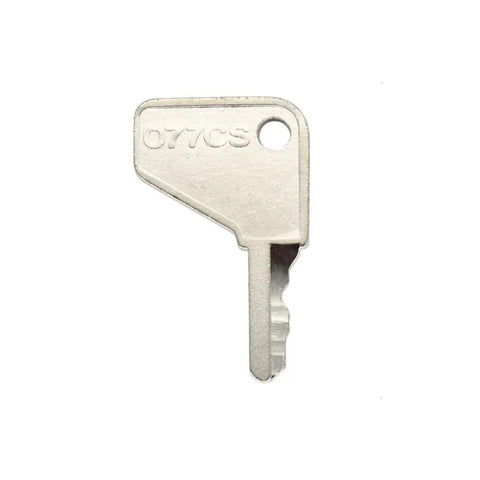 Four Premium Ignition Switch Keys Built Tough For Upright And Mec Man Lifts Featuring 066805010 And 063670010 Codes - Key with 077CS stamp