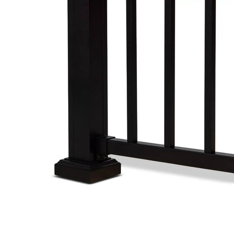 Heavy Duty Deck Railing Kit With Sturdy Square Balusters And Quick Install Hardware For A No Sweat Diy Makeover And Seriously Badass Backyard Upgrades Anytime You Want, close-up of black square post and baluster connection.