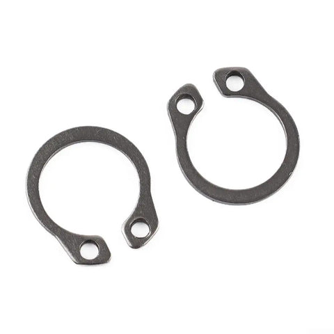 Go-To External Circlip Retaining Ring Set 100 Pieces, 304 stainless steel snap rings close-up, rust resistant clips for shafts, 8mm-18mm range