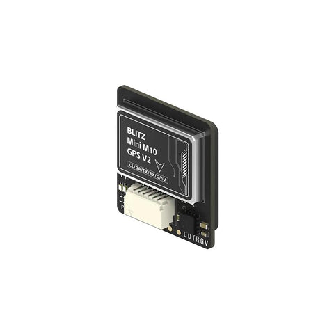 Blitz Mini M10 GPS V2 With QMC5883L For FPV Freestyle Long Range Drone module, compact size, black casing, side view