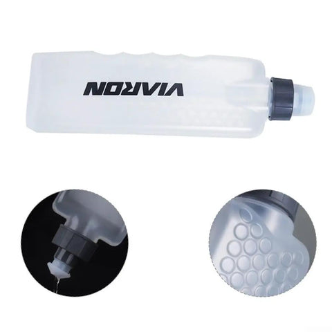Curved Water Bottle For Running And Cycling 400ml Ergonomic Sports Flask with textured grip and squeeze spout for easy hydration