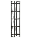 Industrial 5-Tier Tall Bookcase With 70.9-Inch Height, Solid Mango Wood Shelves And Black Powder-Coated Steel Frame For Home Office Storage