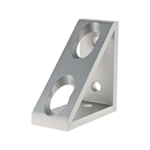 Heavy Duty 90 Degree Aluminum Inside Corner Gusset L Bracket For 80 20 Extrusion 15 Series Four Hole Design Clear Anodize