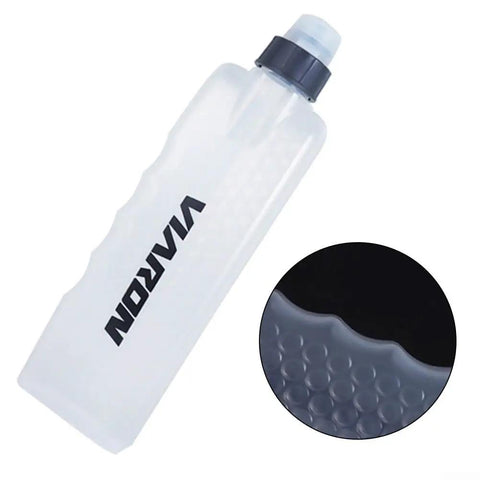 Curved 400ml Water Bottle For Running And Cycling, Squeeze Cup Ergonomic Sports Flask in translucent material with textured grip