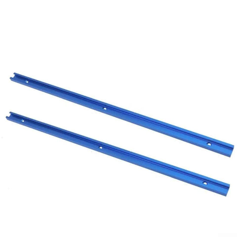 Two Pack 500mm T Track Miter Track Set in Aluminum Alloy with Mounting Holes for Router Table Woodworking Jigs Blue Finish