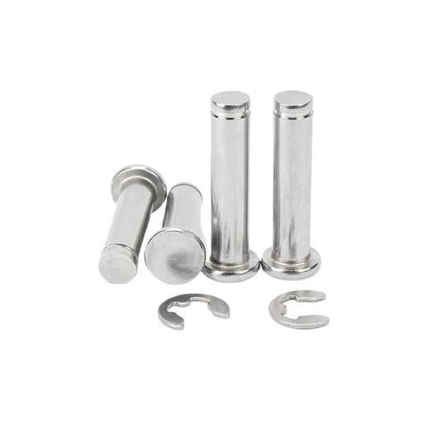 20 Pieces M4 A2 Stainless Steel Flat Head Dowel Pin Set For Positioning Axis Bearing Cylindrical Roll With Shaft Circlip