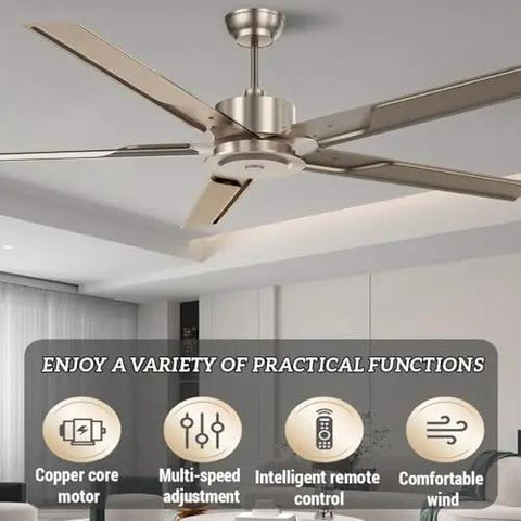 5-Speed Industrial Ceiling Fan With Remote And 110cm Black Blades For Kickin Airflow In Living Room Or Kitchen high velocity design with copper motor.