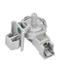 Close-up of white washer Water Level Pressure Switch Replacement Part WPW10448876 OEM Quality That Replaces W10448876 against white background.