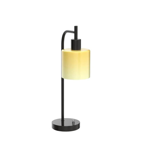Dope Industrial Table Lamp Set Of 2 With Stepless Dimming USB Ports Glass Shade Vintage Bedside Reading Desk Lamps For Living Room And Bedroom 2 Pack Nightstand Lamps Include 9.5W LED Bulb, single lamp close-up