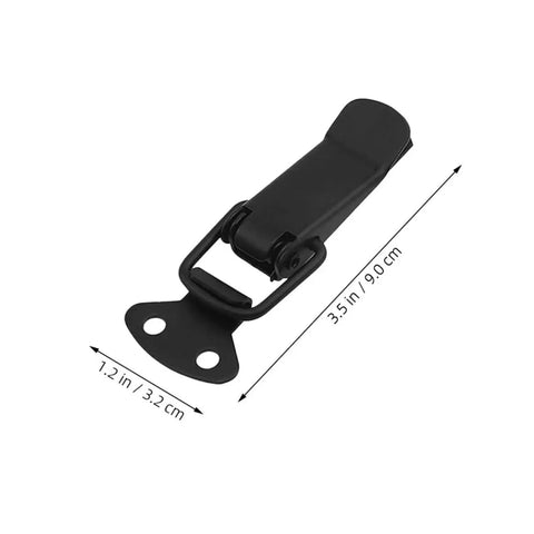 Four Piece Spring Loaded Toggle Clamp Latch Kit heavy duty black hasp lock clip with dimensions 1.2 x 3.5 inches