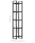 Industrial 5-Tier Tall Bookcase With 70.9-Inch Height, Solid Mango Wood Shelves And Black Powder-Coated Steel Frame For Home Office Storage