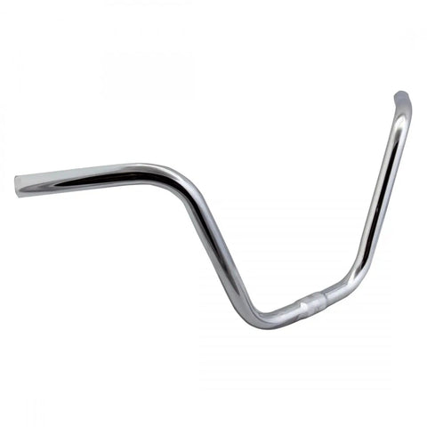 High Rise Chrome Cruiser Handlebar With 1 Inch Clamp For Beachside Rides, Wide Sweep For Easy Steering, Comfortable Upright Riding