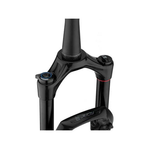 Close-up of Judy Gold RL 29 Inch Suspension Fork With Boost Spacing, 120mm Travel, 9x100mm Axle, 51mm Offset in black finish.