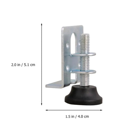 Adjustable Furniture Leveling Feet 4 Pack Stainless Steel And Nylon Easy To Install side view with measurements