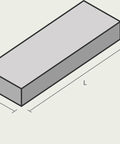 Diagram of the Diamond Square Whetstone 6000 Grit, Pro Grade Sharpener Beast, showing length, width, and height dimensions.