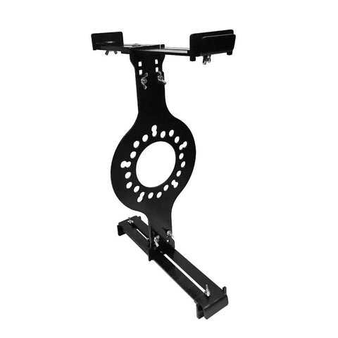Wheel Fitment Simulator Tool Fits 14 To 20 Inch Rims With 5 Lug Bolt Patterns Checks Brake Caliper Gap Fast, black metal design with adjustable features.