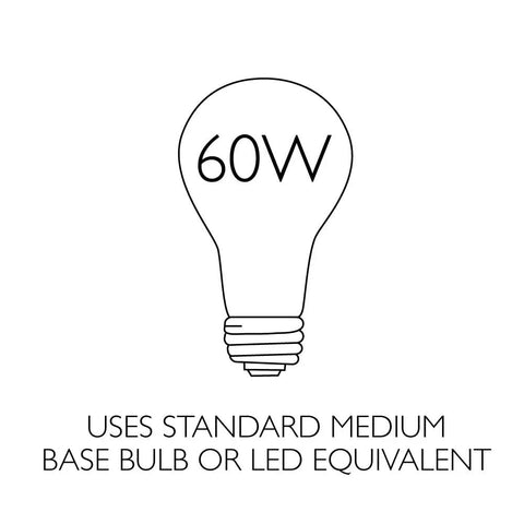 Old School 2 Light Ceiling Light With Frosted Glass For Indoor Or Outdoor Use Dimmable Fixture showing 60W bulb icon