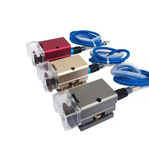 Heavy Duty Pneumatic Cutting Machine With Precision Groove Grinder For Industrial Die Cutting Applications in three colors.