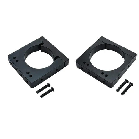 Two Pack CNC Engraving Spindle Mount Fixture For 80mm Motors Aluminum Alloy Support Base Bracket In Black Easy Install Durable 80mm