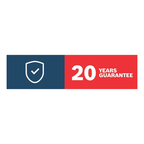 20 years guarantee badge with a shield icon, symbolizing trust for Kickass 10 Inch Precision Spirit Level.