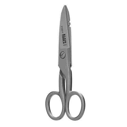 Workhorse Pro Grade Stainless Steel Electrician Scissors 5.25 Inch With Free Fall Handle Snips non slip serrated blade view