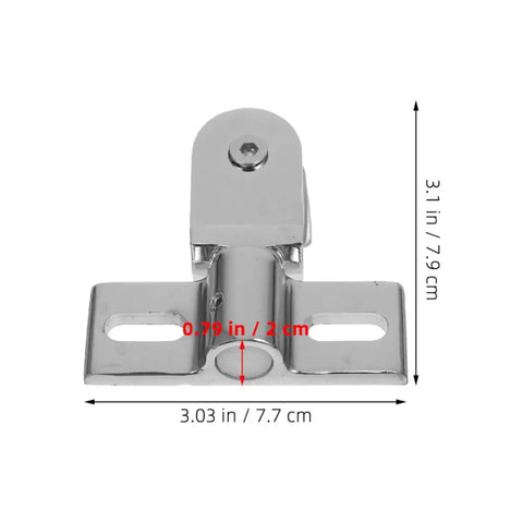Zinc Alloy Glass Door Hinge For Bathroom With Easy Install And Stable Fit, Dual Direction Pivot Opening Hardware, silver, size details visible