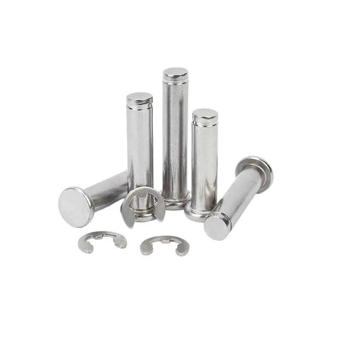 20 Pieces M4 A2 Stainless Steel Flat Head Dowel Pin Set for Positioning Axis Bearing Cylindrical Roll with Shaft Circlip
