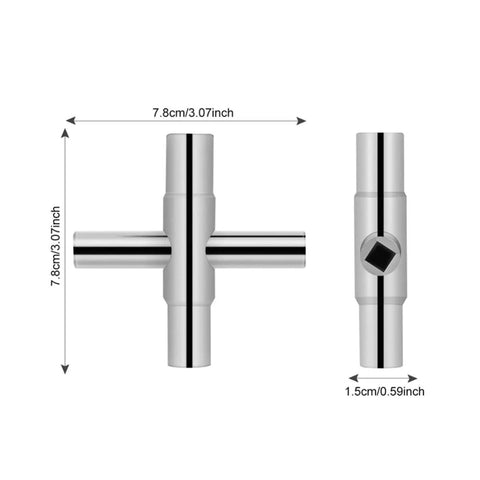 Heavy Duty 4 Way Sillcock Key Socket Wrench Set For Quick Faucet Valve Repairs Featuring 1/4 9/32 5/16 11/32 Inch Heads, close-up view.