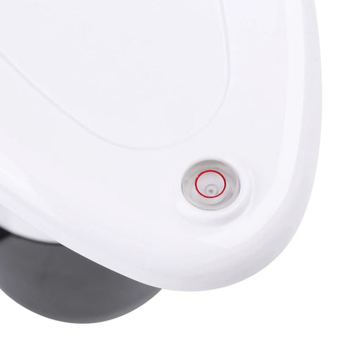 Close-up of an Ultrasonic Water Level Sensor Transmitter with Temperature Display for Outdoor Tanks, showing the sensor button.