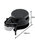 Side view of 360 Degree LiDAR Range Sensor Module For Arduino And Raspberry Pi, 100mm by 46mm, for DIY robotics projects.