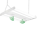 LED High Bay Light With Motion Sensor 161W 21735 Lumens 5000K Daylight, 2Ft Linear Fixture hanging from ceiling