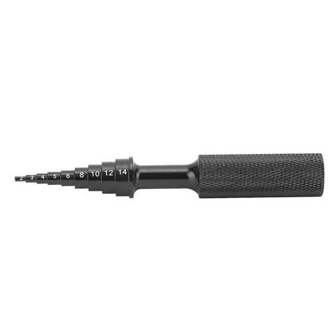 Badass RC Bearing Removal Tool 2 To 14 Millimeter Aluminum Alloy Steering Hub Carrier Disassembly Kit Non Slip Grip Extractor For Remote Control Cars Black, showing detailed multi-size shaft.